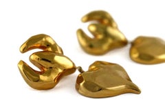 Vintage Massive CHRISTIAN LACROIX Bull Heart Earrings