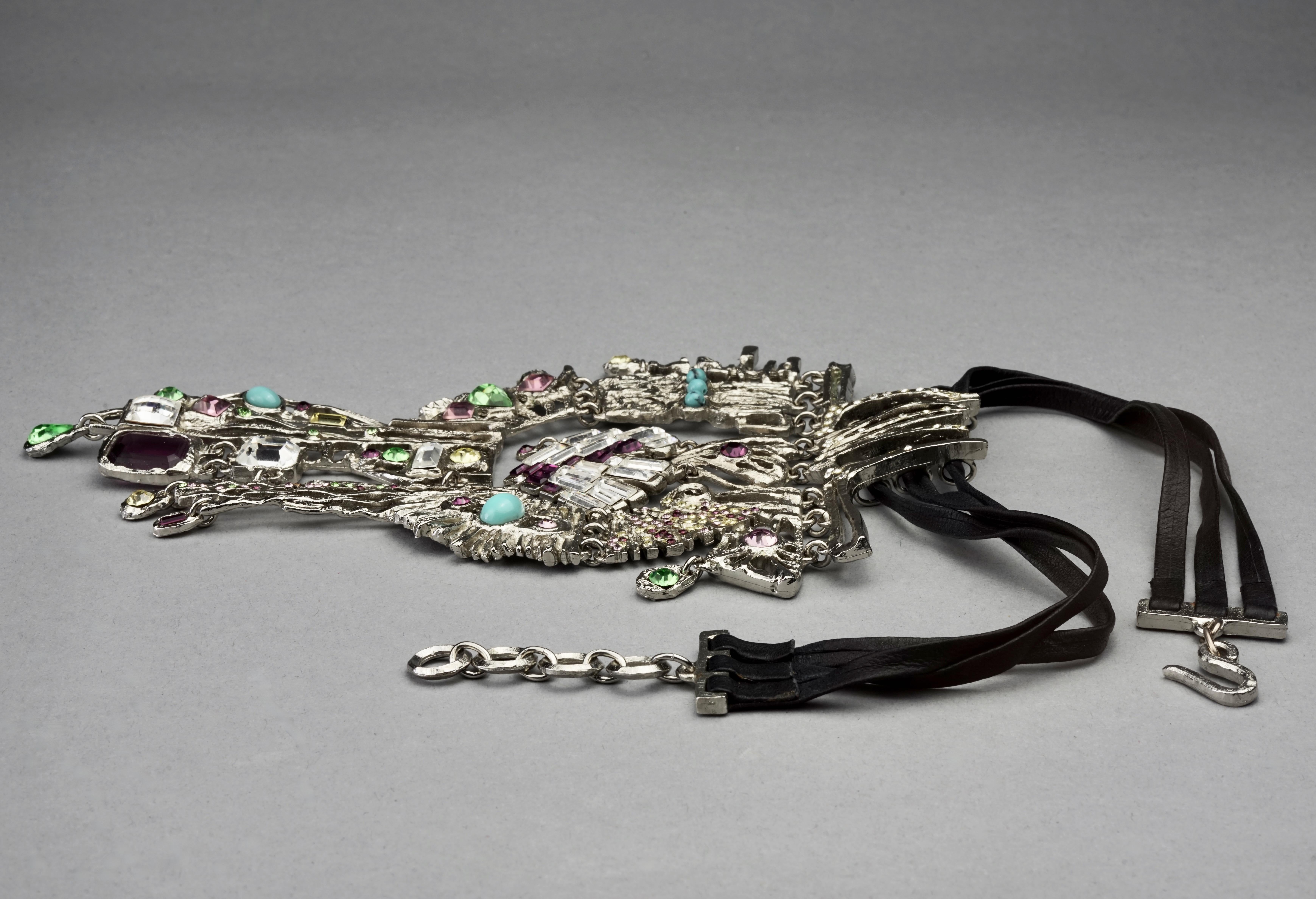 Women's Vintage Massive CHRISTIAN LACROIX Dramatic Jewelled Cross Necklace For Sale