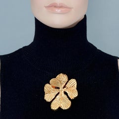 Vintage Massive CHRISTIAN LACROIX Four Leaf Clover Brooch