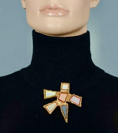 Vintage Massive CHRISTIAN LACROIX Geometric Mirror Star Brooch