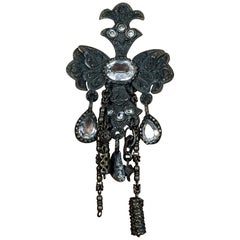 Vintage Massive CHRISTIAN LACROIX Gothic Brutalist Charm Brooch