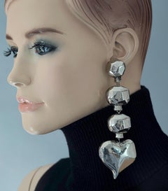 Vintage Massive CHRISTIAN LACROIX Heart Dangling Earrings