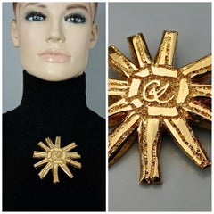 Vintage Massive CHRISTIAN LACROIX Logo Sun Brooch