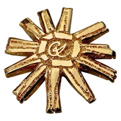 Vintage Massive CHRISTIAN LACROIX Logo Sun Brooch