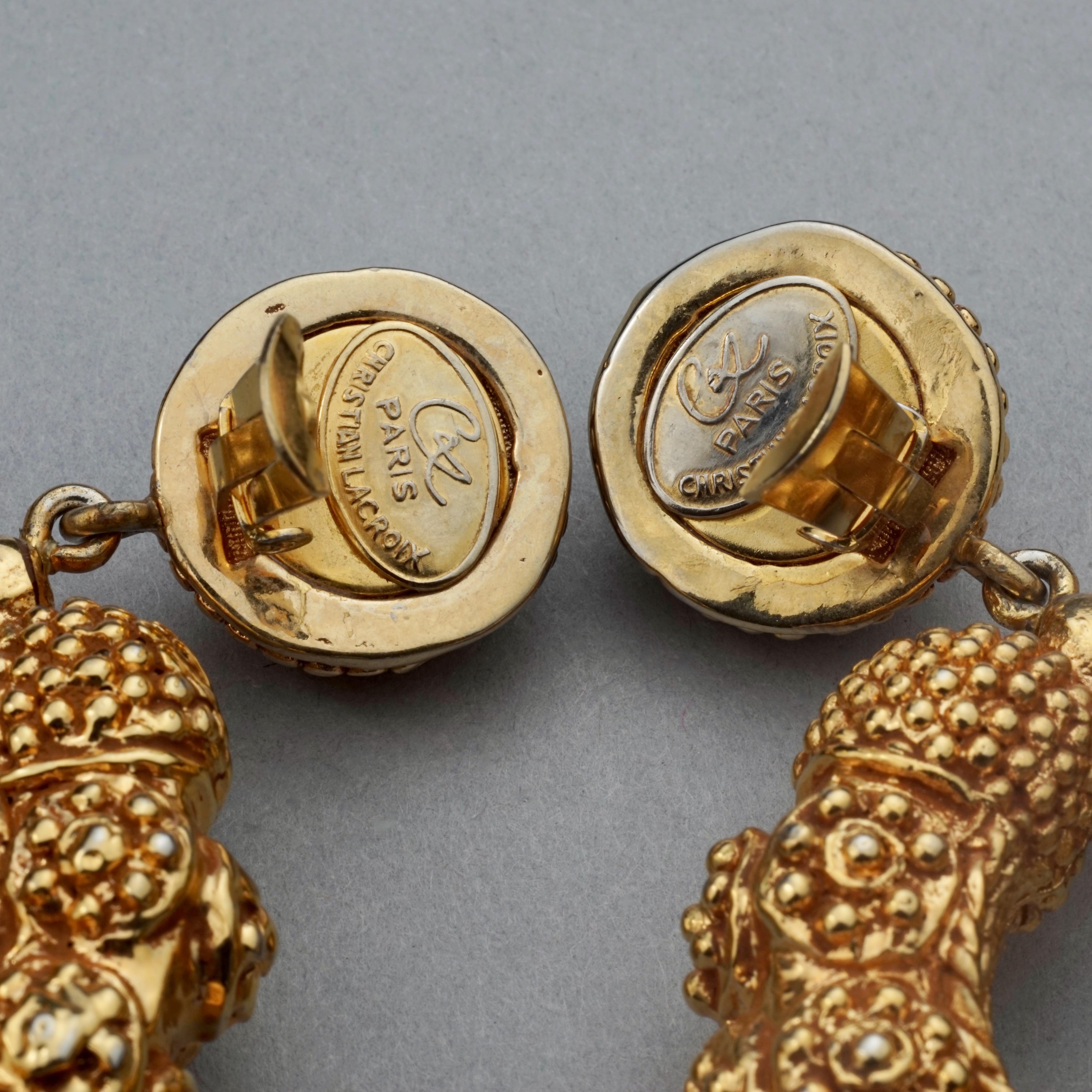 Vintage Massive CHRISTIAN LACROIX Mogul Baroque Hoop Earrings For Sale 4