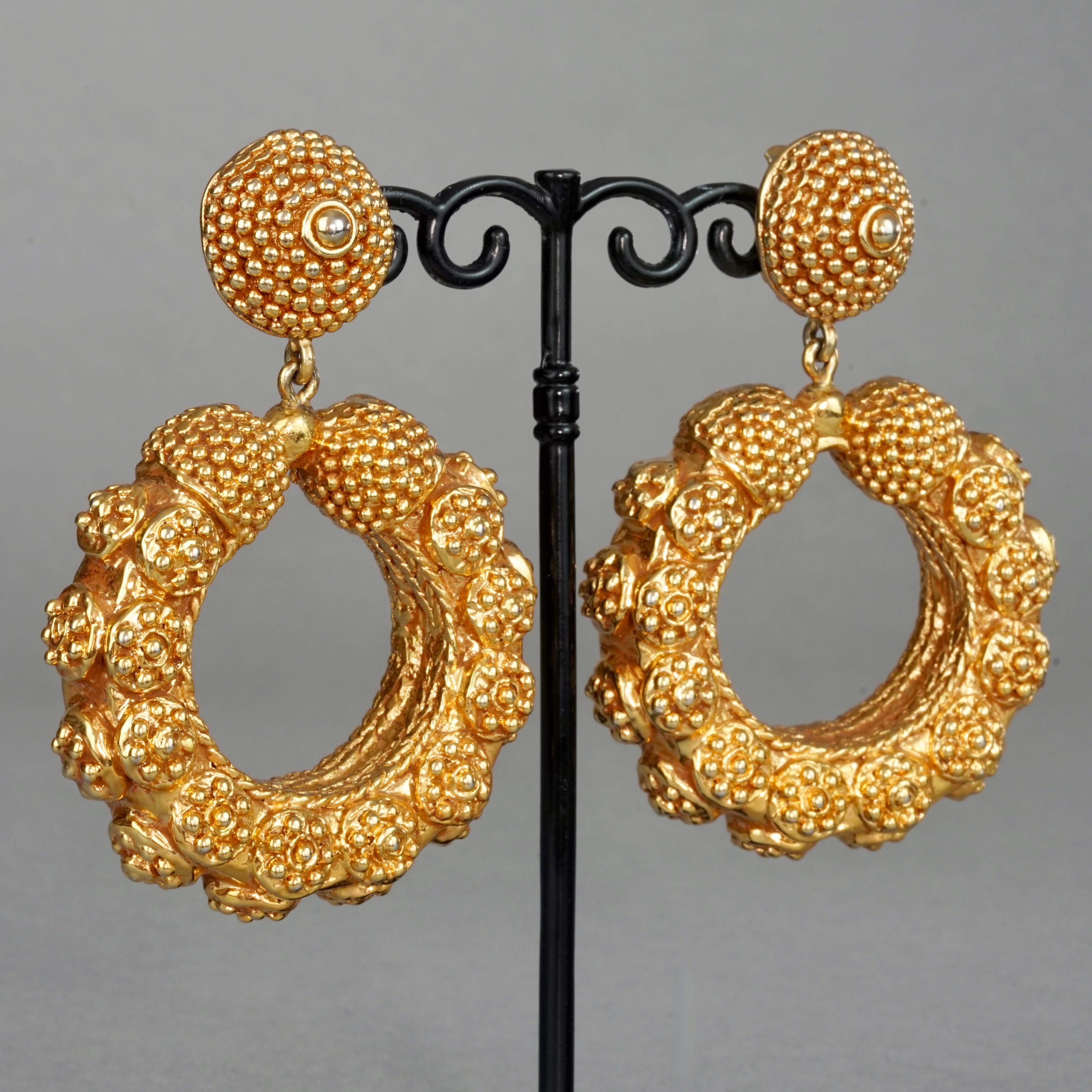 Vintage Massive CHRISTIAN LACROIX Mogul Baroque Hoop Earrings For Sale 1