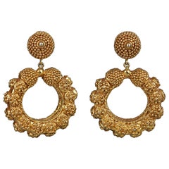 massive hoop earrings Vintage Massive CHRISTIAN LACROIX Mogul Baroque Hoop Earrings