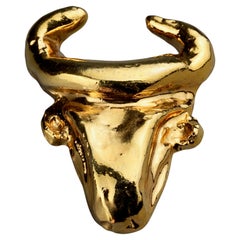 Vintage Massive CHRISTIAN LACROIX Sculptural Bull Head Brooch