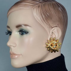 Vintage Massive CHRISTIAN LACROIX Sun Face Earrings