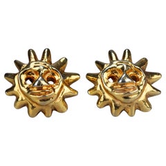 Vintage Massive CHRISTIAN LACROIX Sun Face Earrings