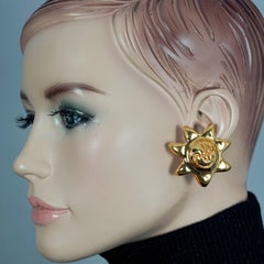 Vintage Massive CHRISTIAN LACROIX Sun Logo Earrings