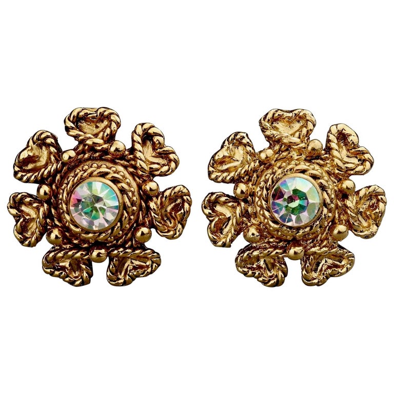 Boucles D'oreilles Vintage à Clip Claire Deve Paris - Métal Doré - Occasion