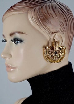 Vintage Massive CLAIRE DEVE Mogul Jewelled Earrings