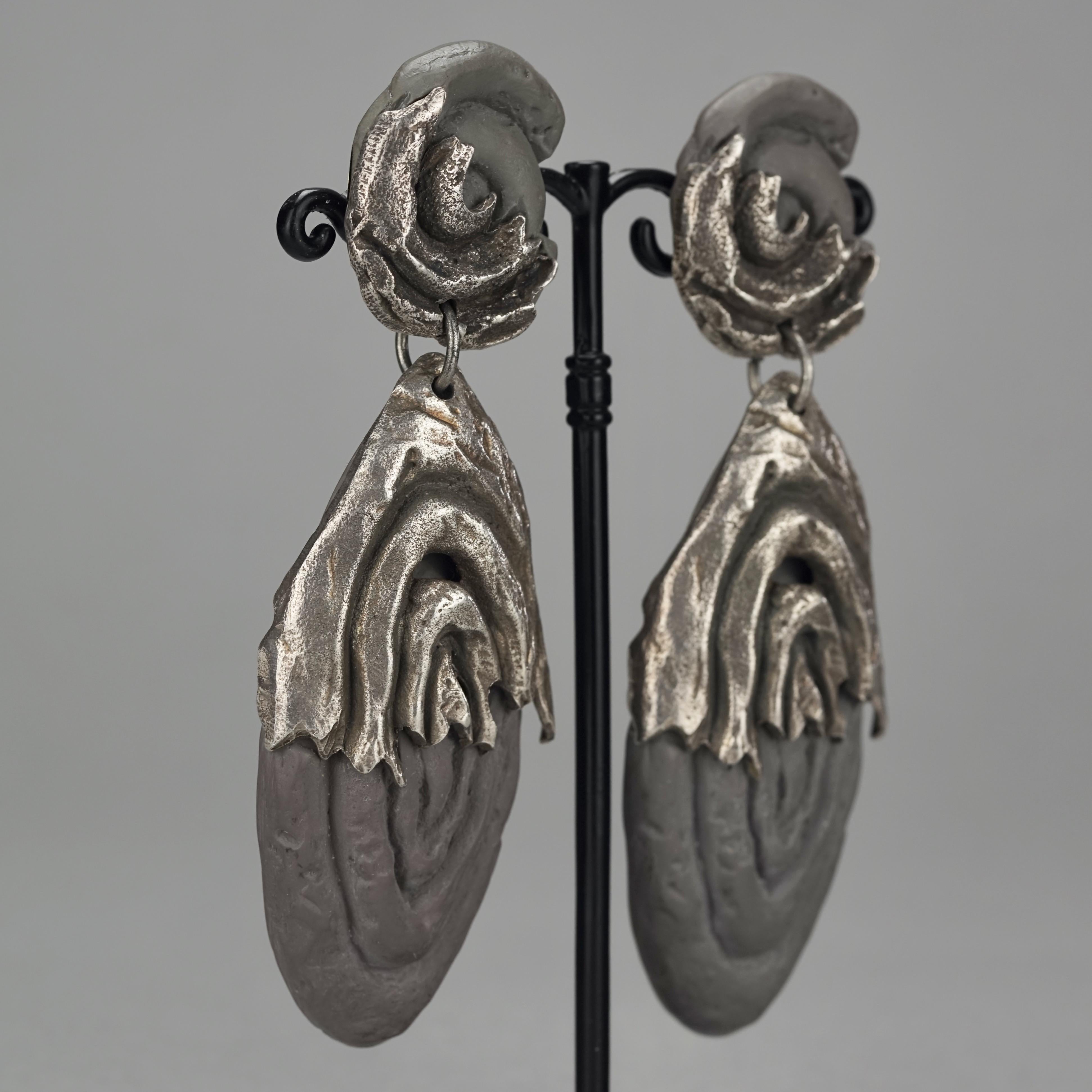 Women's or Men's Vintage Massive CLAUDE MONTANA Pour Claire Deve Brutalist Earrings For Sale