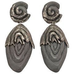 Vintage Massive CLAUDE MONTANA Pour Claire Deve Brutalist Earrings