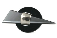 FABRICE PARIS Broche vintage moderniste géométrique massive