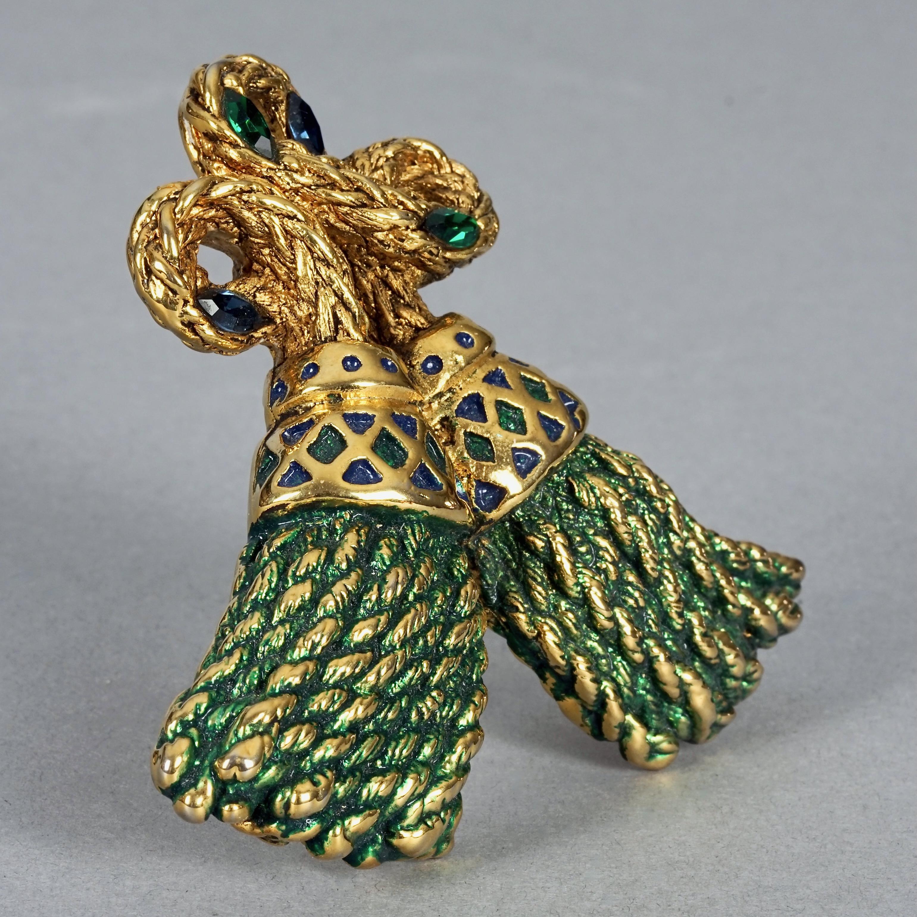 Women's or Men's Vintage Massive FREDERIC VOLLE PARIS Jewelled Tassel Brooch For Sale