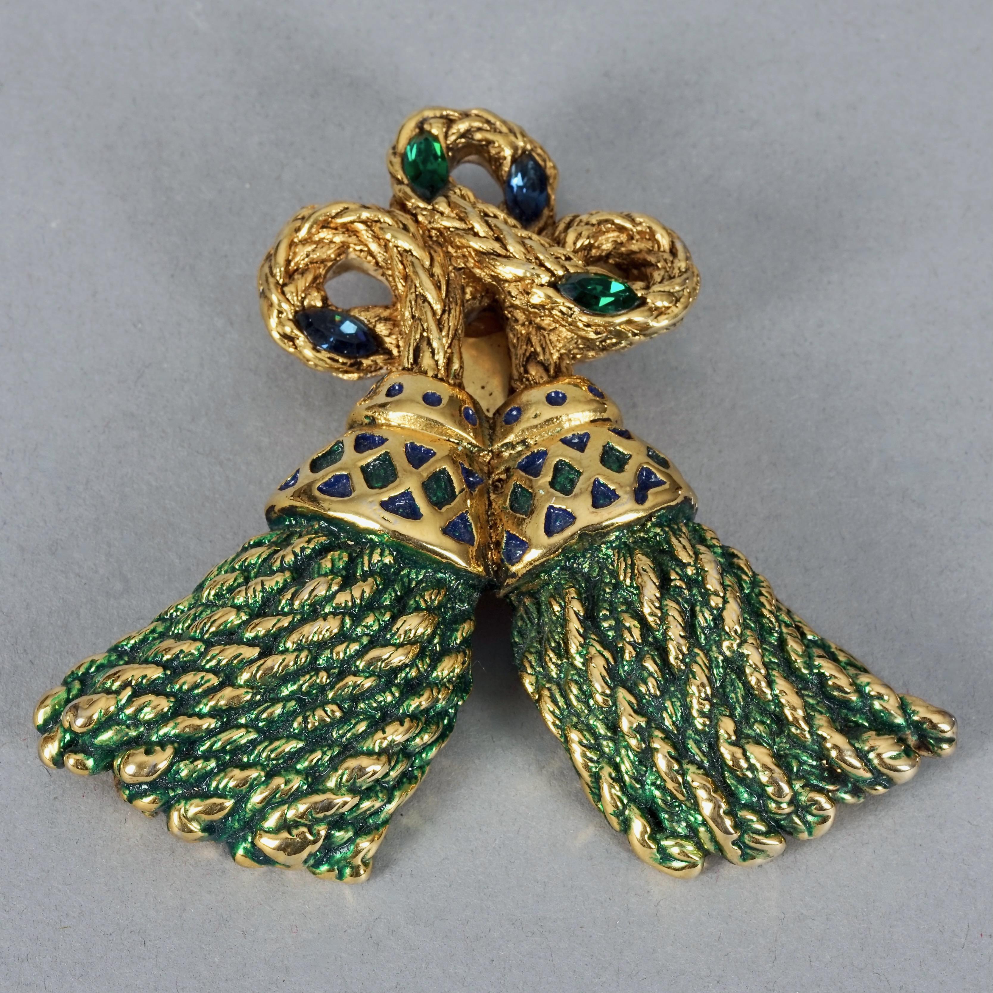 Vintage Massive FREDERIC VOLLE PARIS Jewelled Tassel Brooch For Sale 1