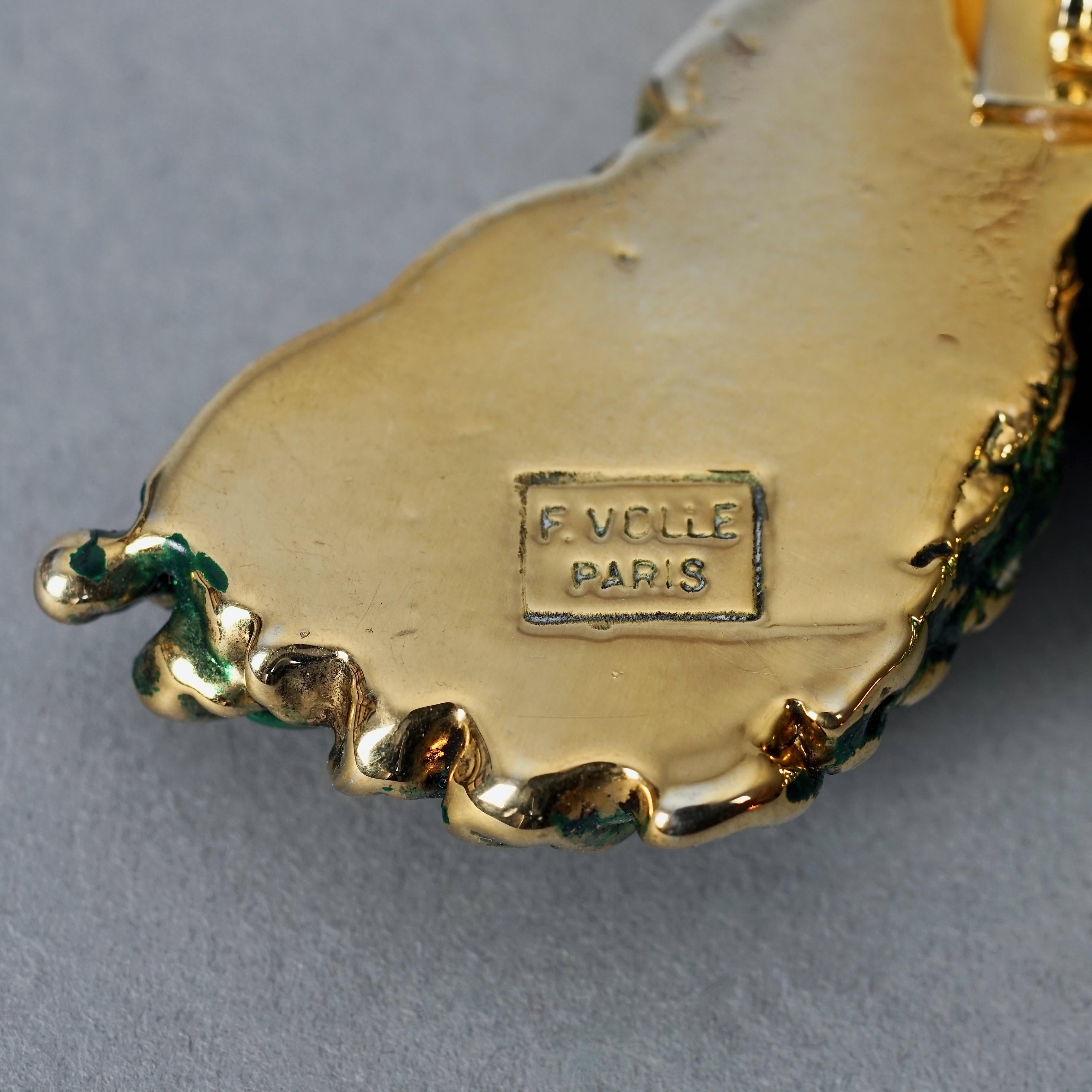 Vintage Massive FREDERIC VOLLE PARIS Jewelled Tassel Brooch For Sale 3