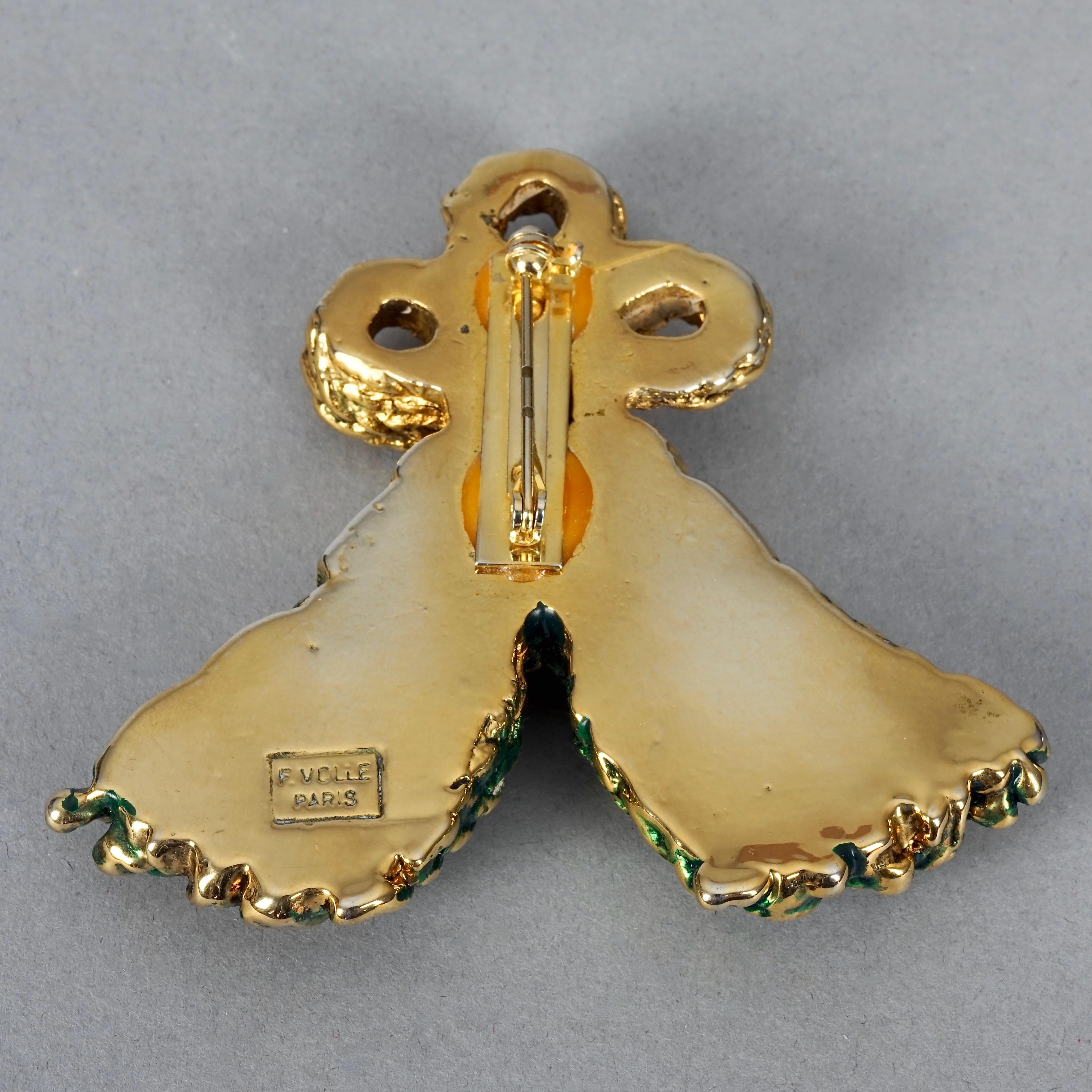 Vintage Massive FREDERIC VOLLE PARIS Jewelled Tassel Brooch For Sale 4