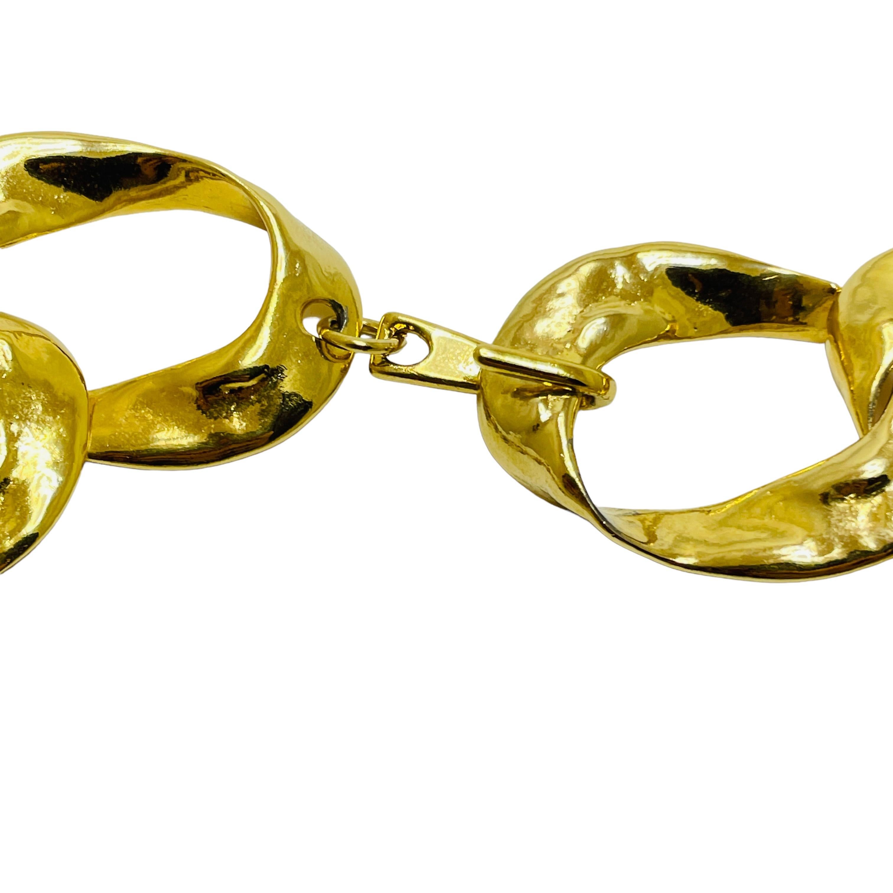 Collana girocollo d'epoca con catena a maglie d'oro massicce, firmata Runway In condizioni buone in vendita a Palos Hills, IL
