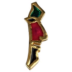 Vintage Massive HANAE MORI PARIS by Billy Boy Enamel Picasso Figural Brooch