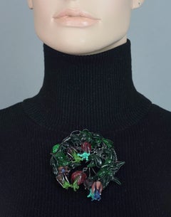 Vintage Massive HISTOIRE DE VERRE Flower Gripoix Brooch