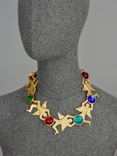 Vintage Massive JEAN CHARLES CASTELBAJAC Figural Glass Cabochon Necklace