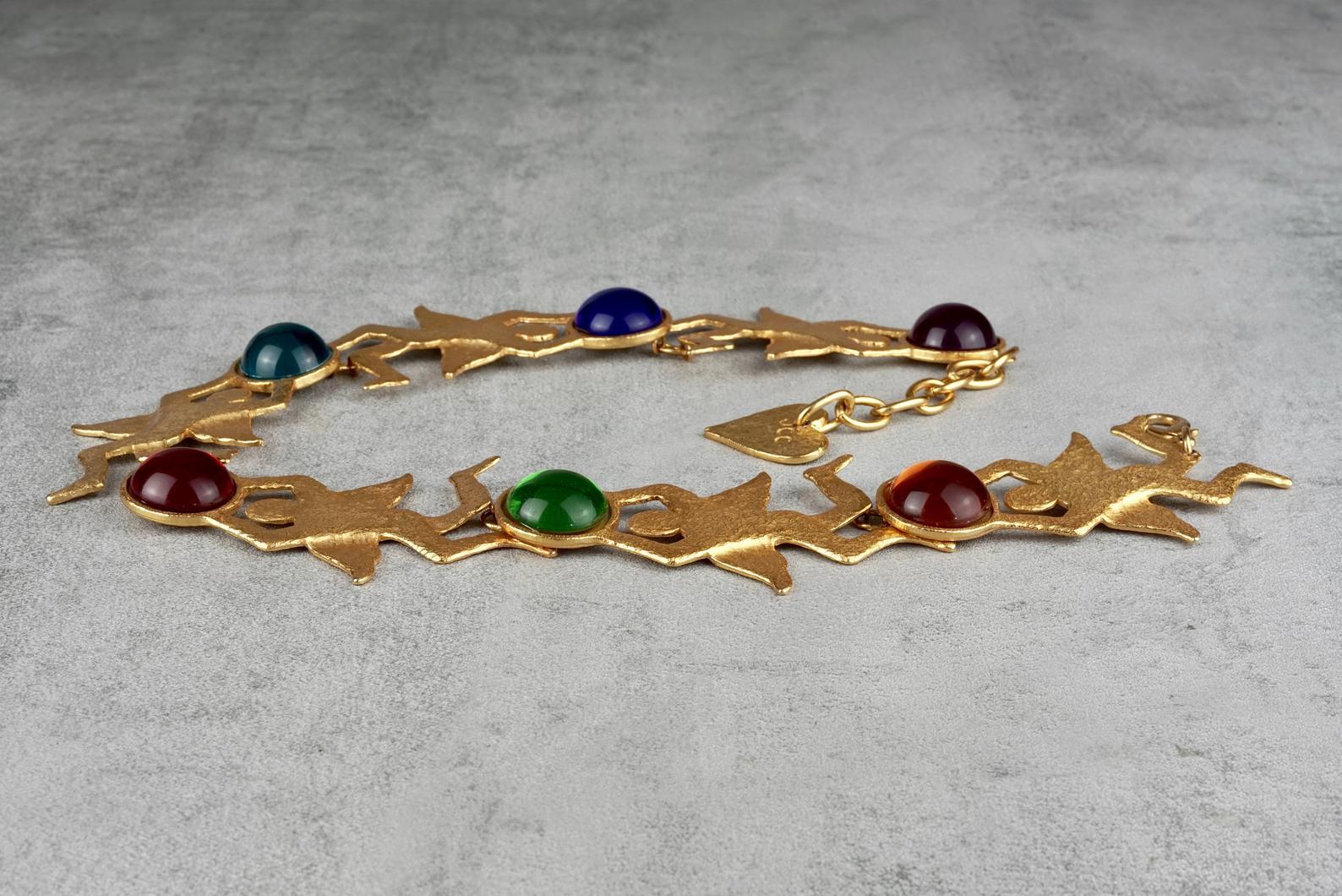 Vintage Massive JEAN CHARLES CASTELBAJAC Figural Glass Cabochon Necklace 1