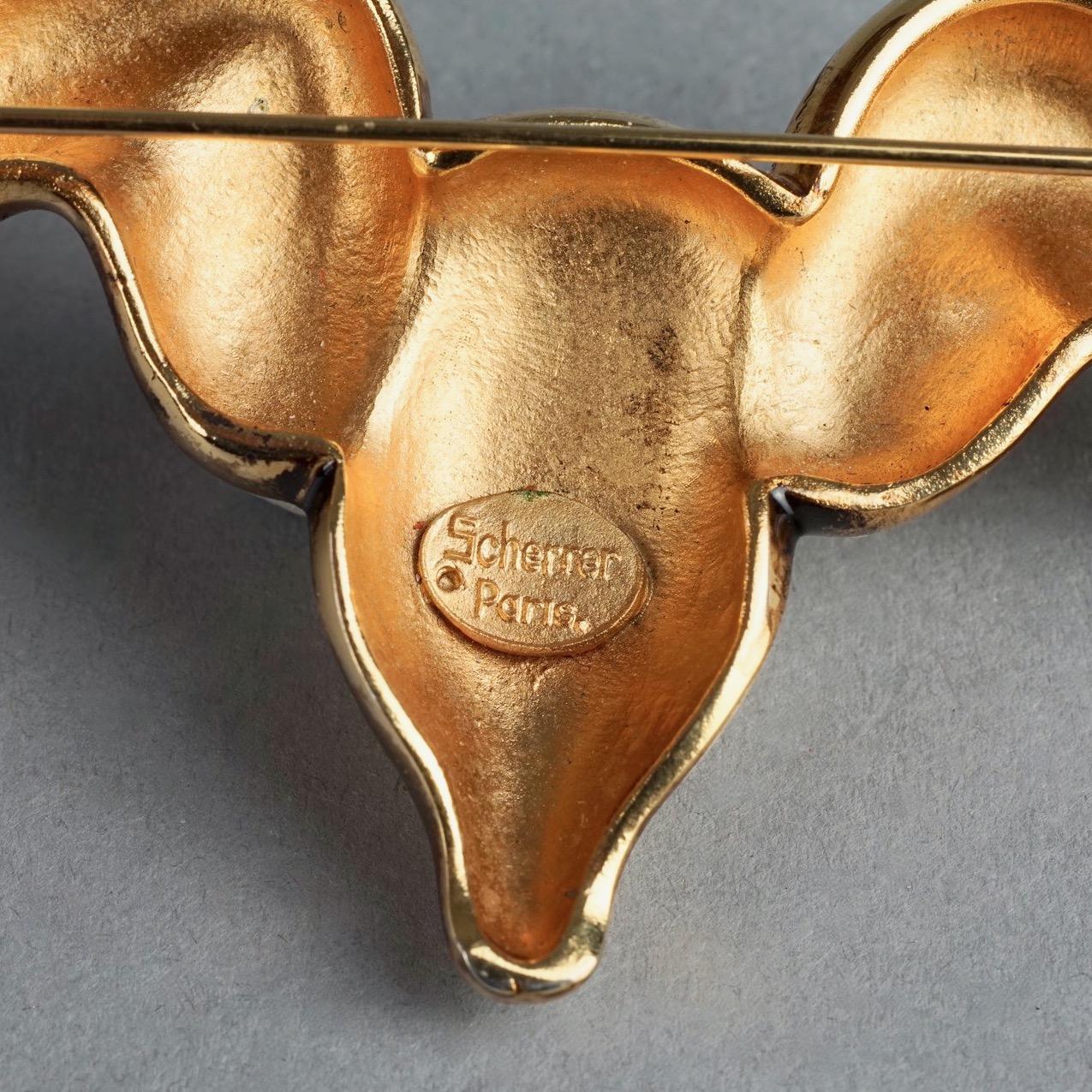 Vintage Massive JEAN LOUIS SCHERRER Antelope Head Spiral Horn Novelty Brooch For Sale 6
