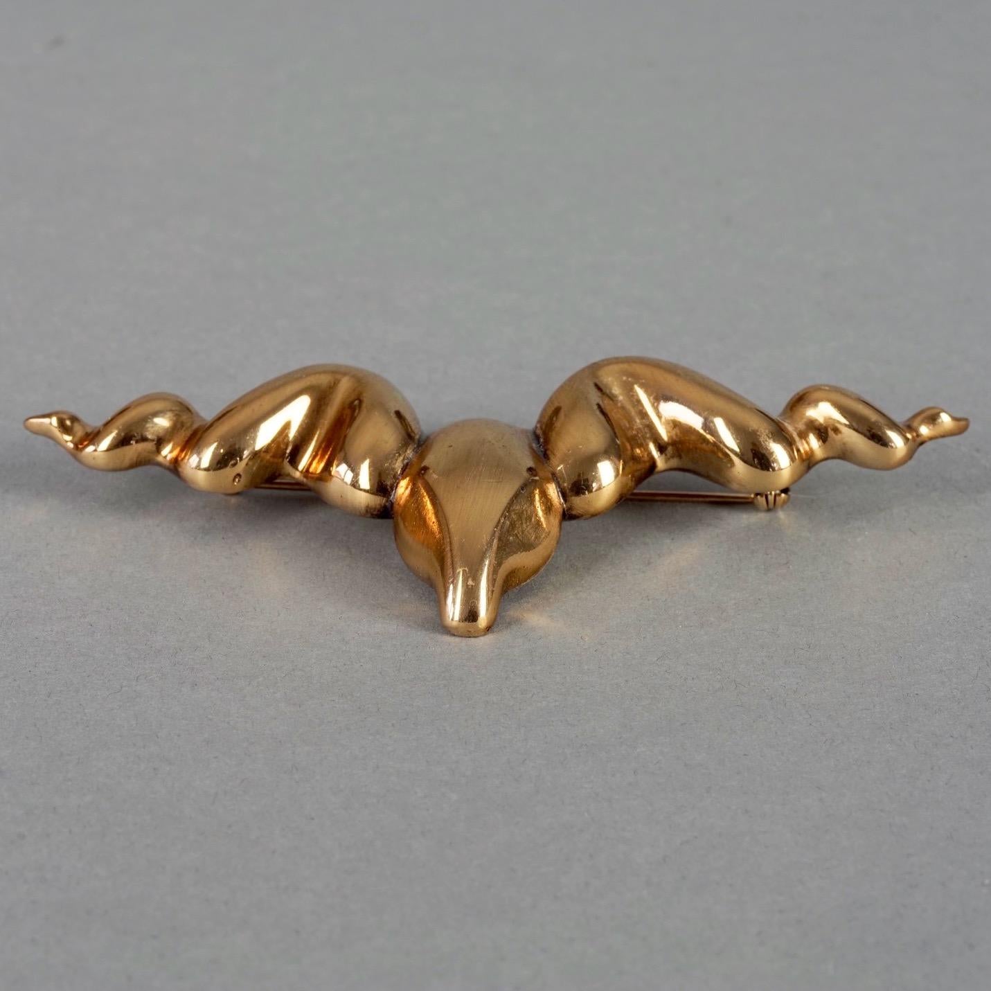 Women's or Men's Vintage Massive JEAN LOUIS SCHERRER Antelope Head Spiral Horn Novelty Brooch For Sale