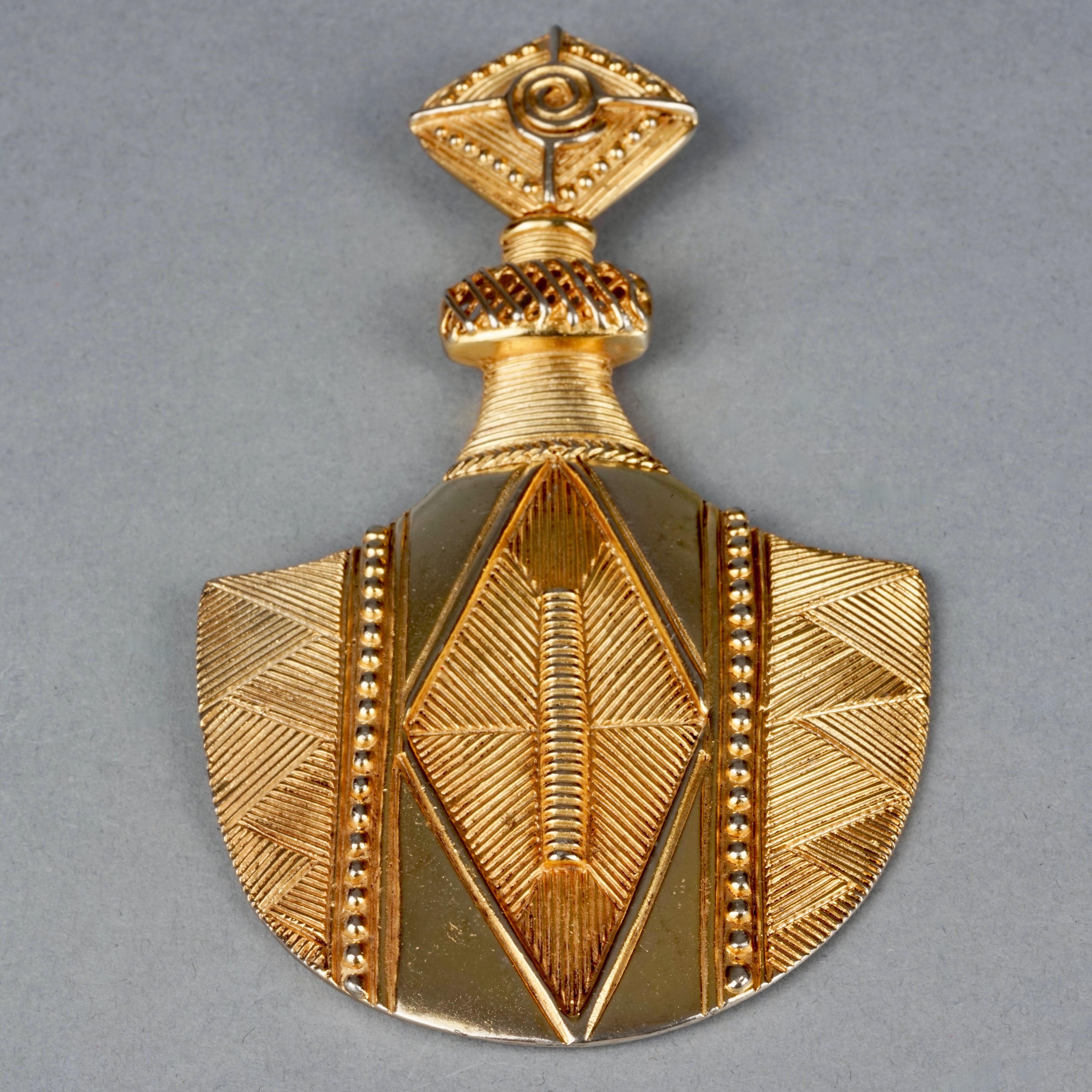 Women's or Men's Vintage Massive JEAN LOUIS SCHERRER Arabesque Bottle Pendant Necklace For Sale