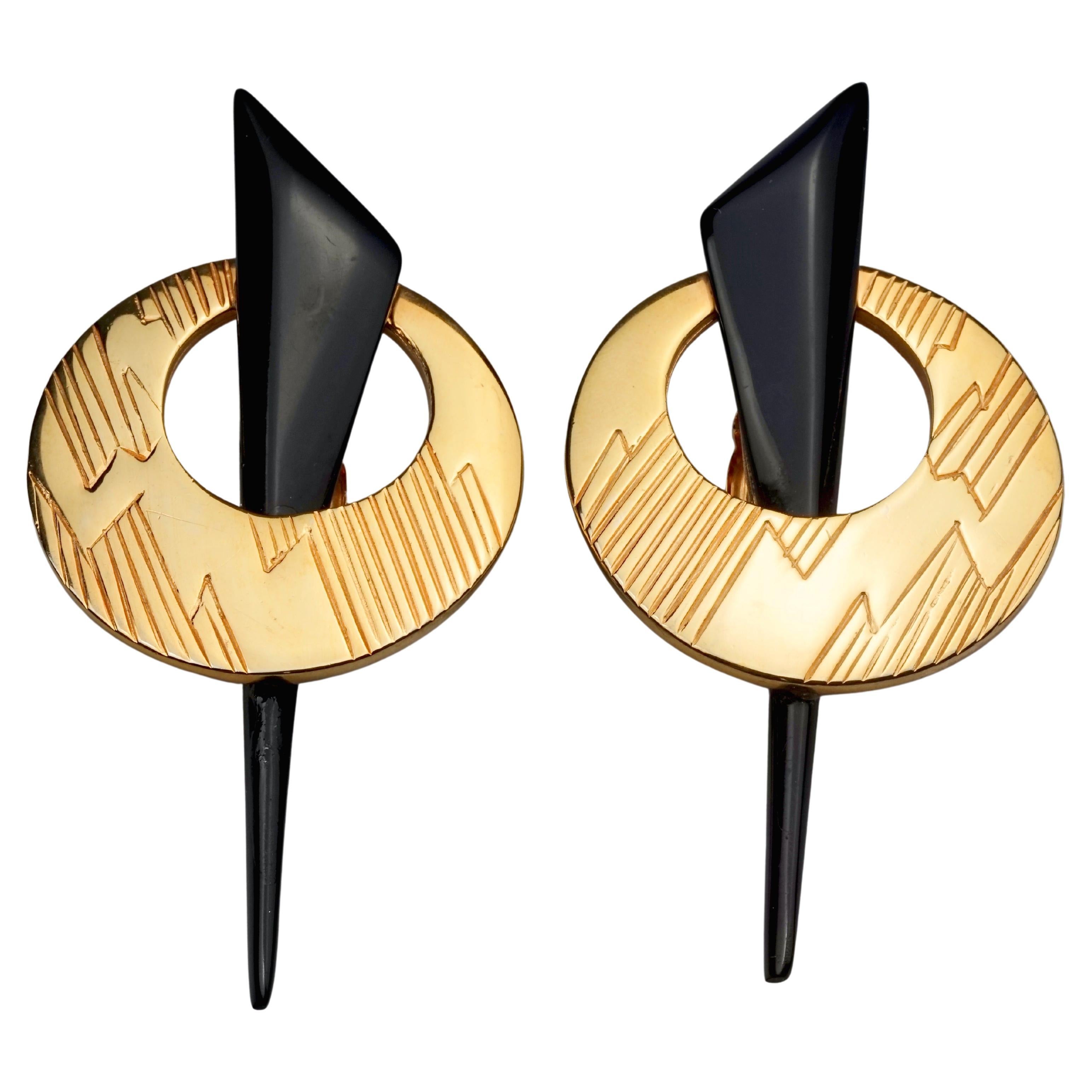 Vintage Massive JEAN LOUIS SCHERRER Geometric Art Deco Earrings