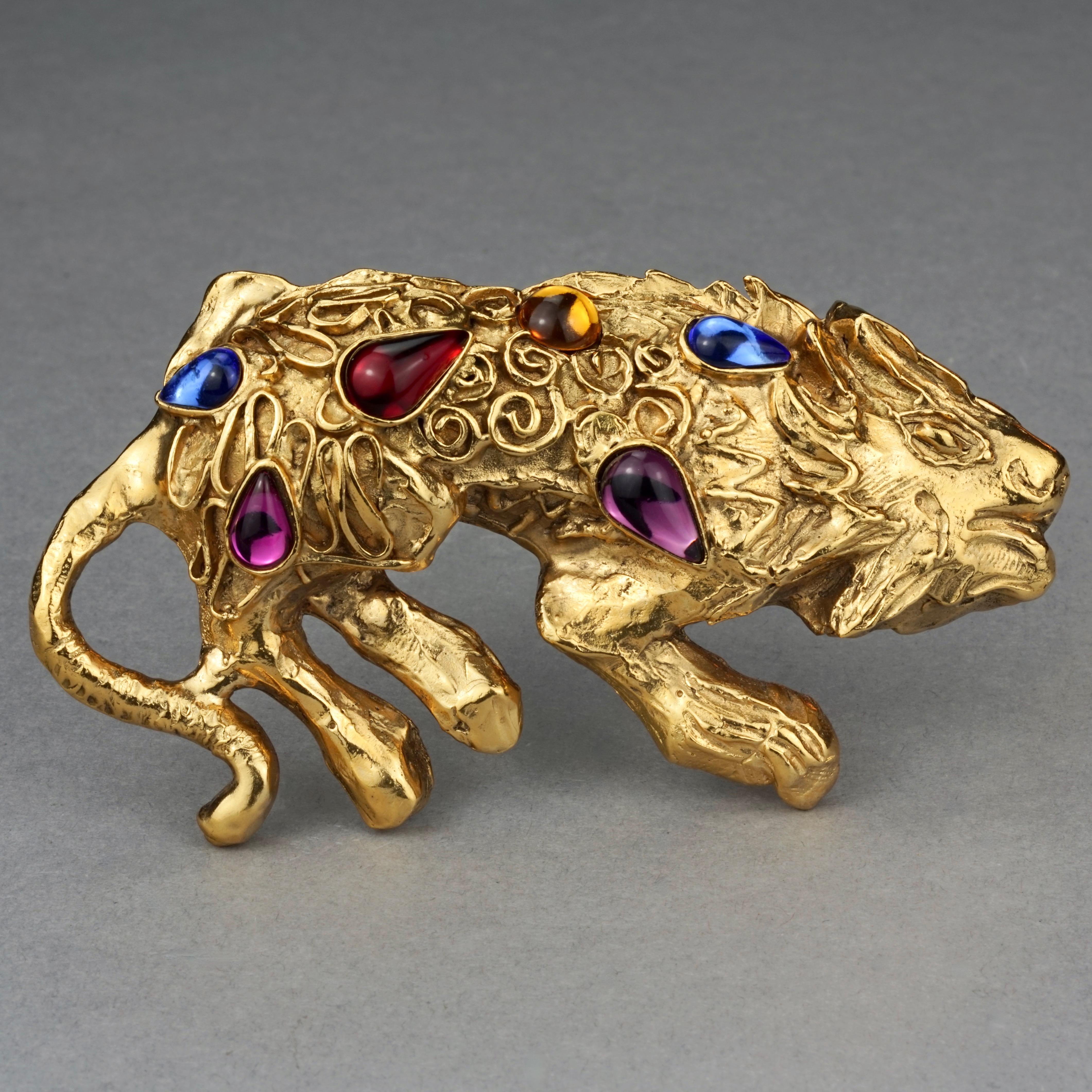 Women's or Men's Vintage Massive JEAN LOUIS SCHERRER Jewelled Lion Brooch