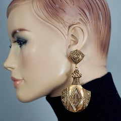 Vintage Massive JEAN LOUIS SCHERRER Tribal Geometric Shield Earrings
