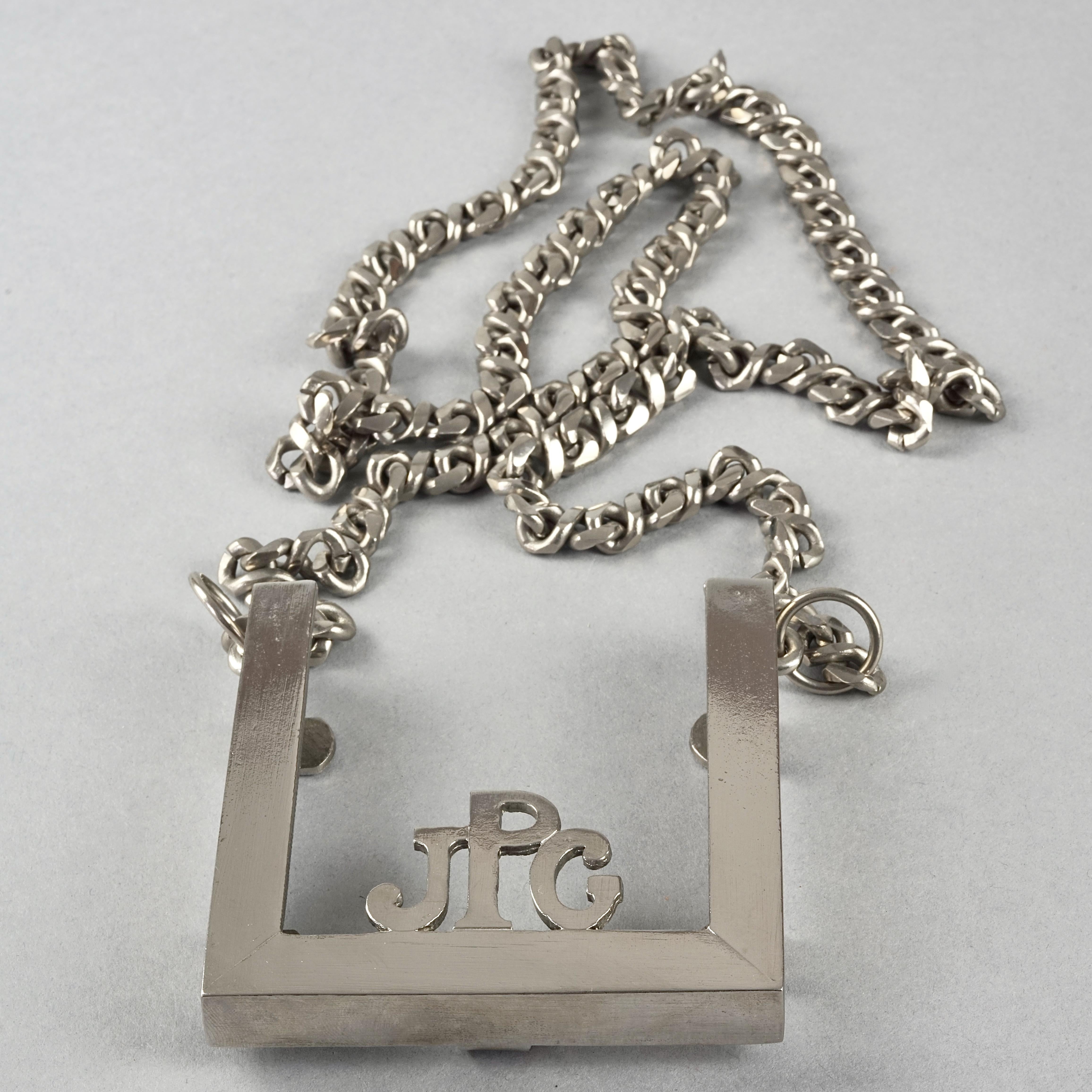 Vintage Massive JEAN PAUL GAULTIER Silver Cigarette Holder Chain Necklace 2