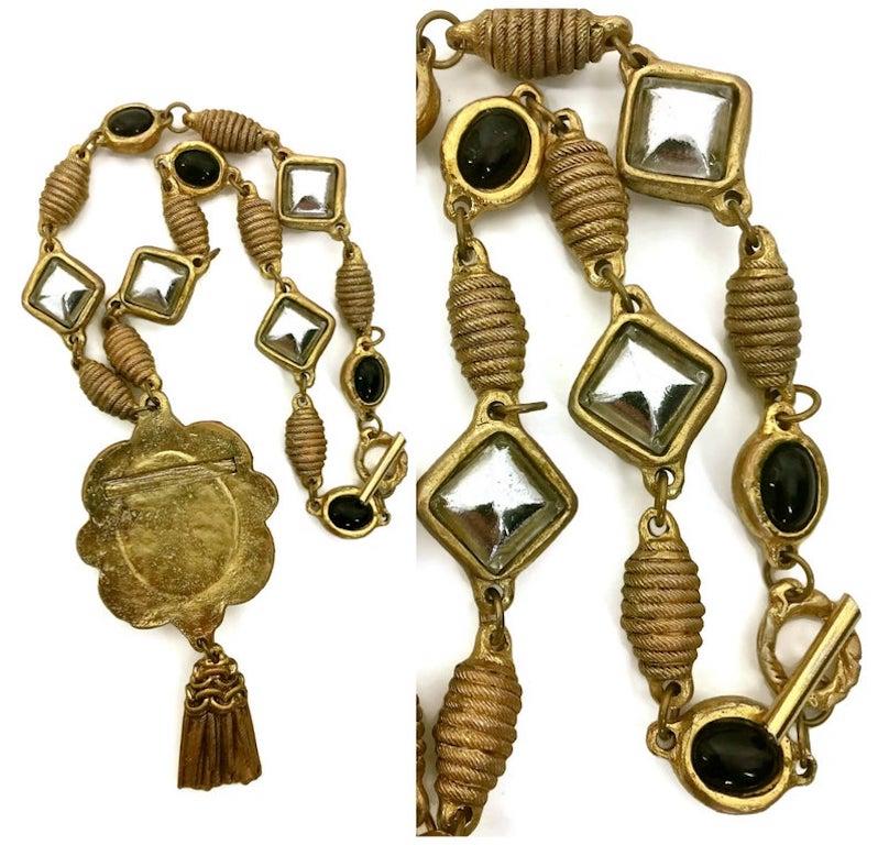 Women's Vintage Massive KALINGER Byzantine Tassel Necklace For Sale
