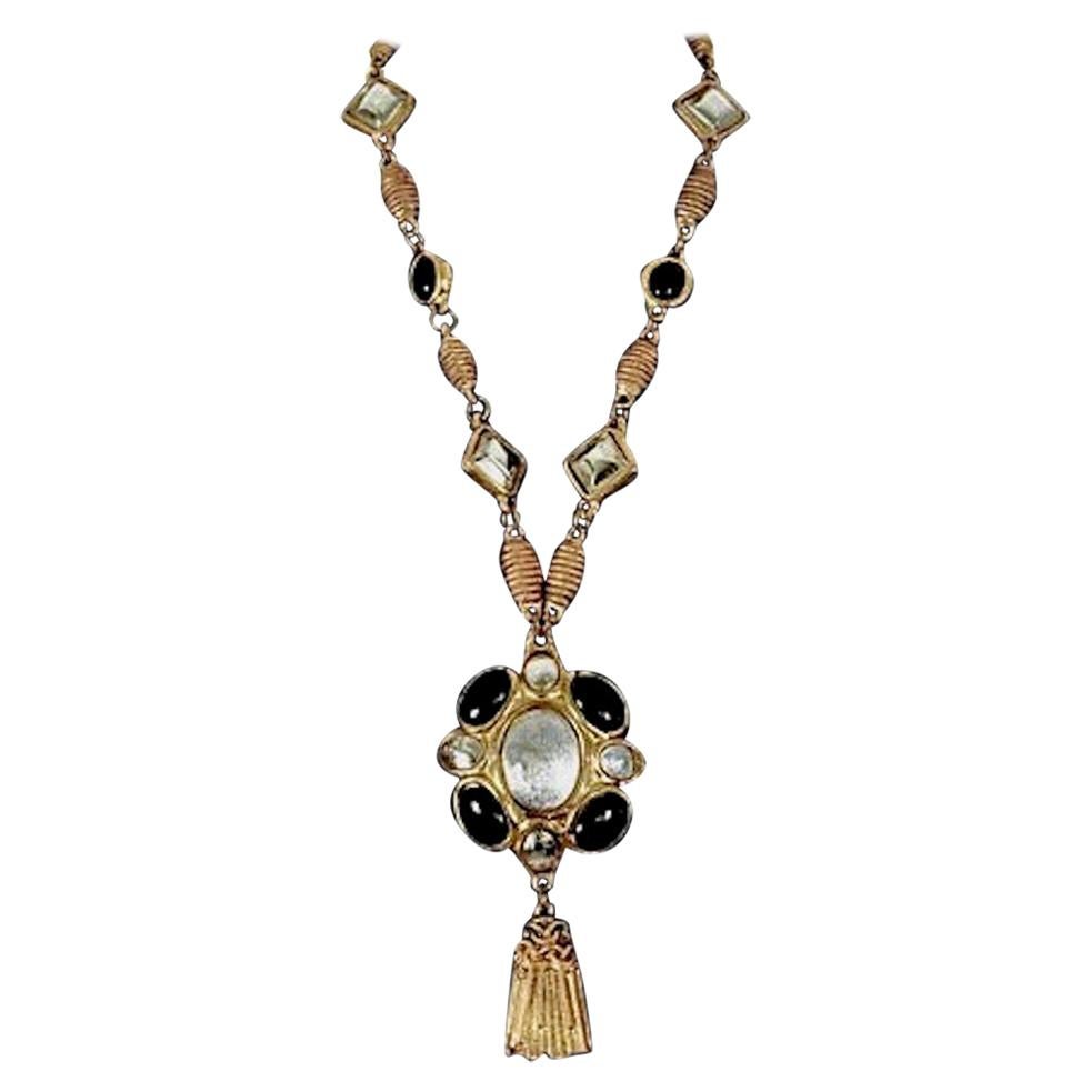 Vintage Massive KALINGER Byzantine Tassel Necklace For Sale