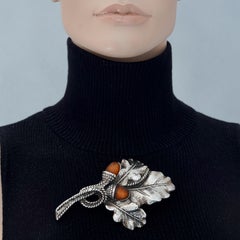 Broche Vintage Masivo KALINGER PARIS Bellota Cabujones y Hojas Novedad