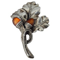 Broche Vintage Masivo KALINGER PARIS Bellota Cabujones y Hojas Novedad