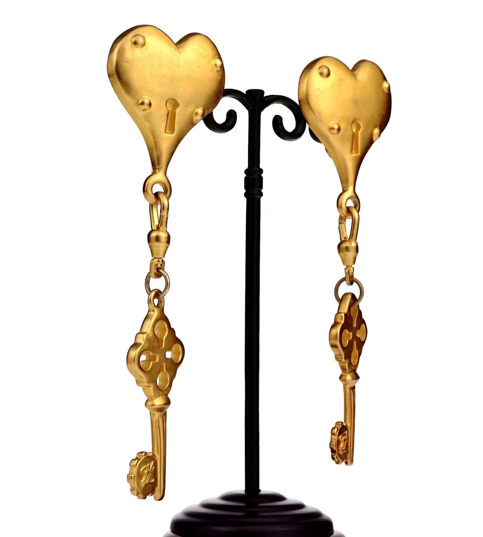 heart padlock earrings