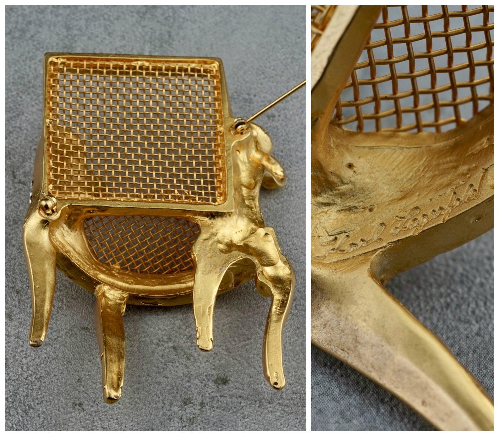 Vintage Massive KARL LAGERFELD Louis XVI Chair Brooch 6