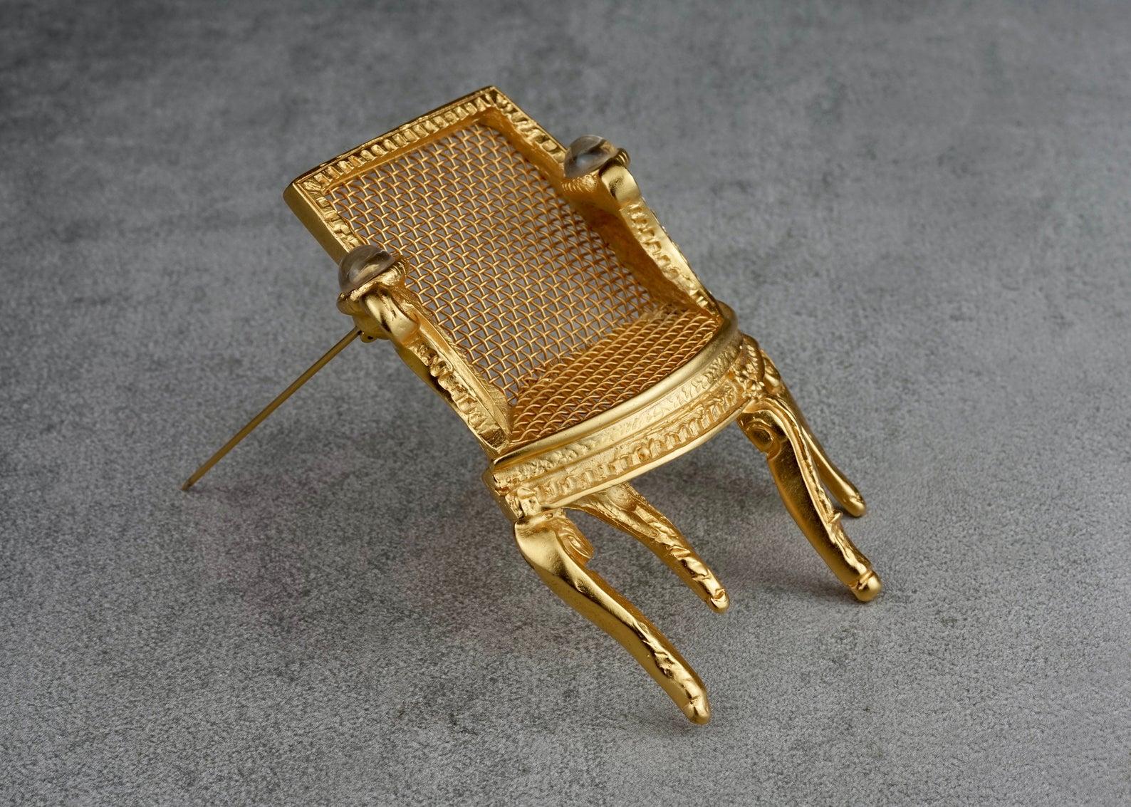 Vintage Massive KARL LAGERFELD Louis XVI Chair Brooch 1