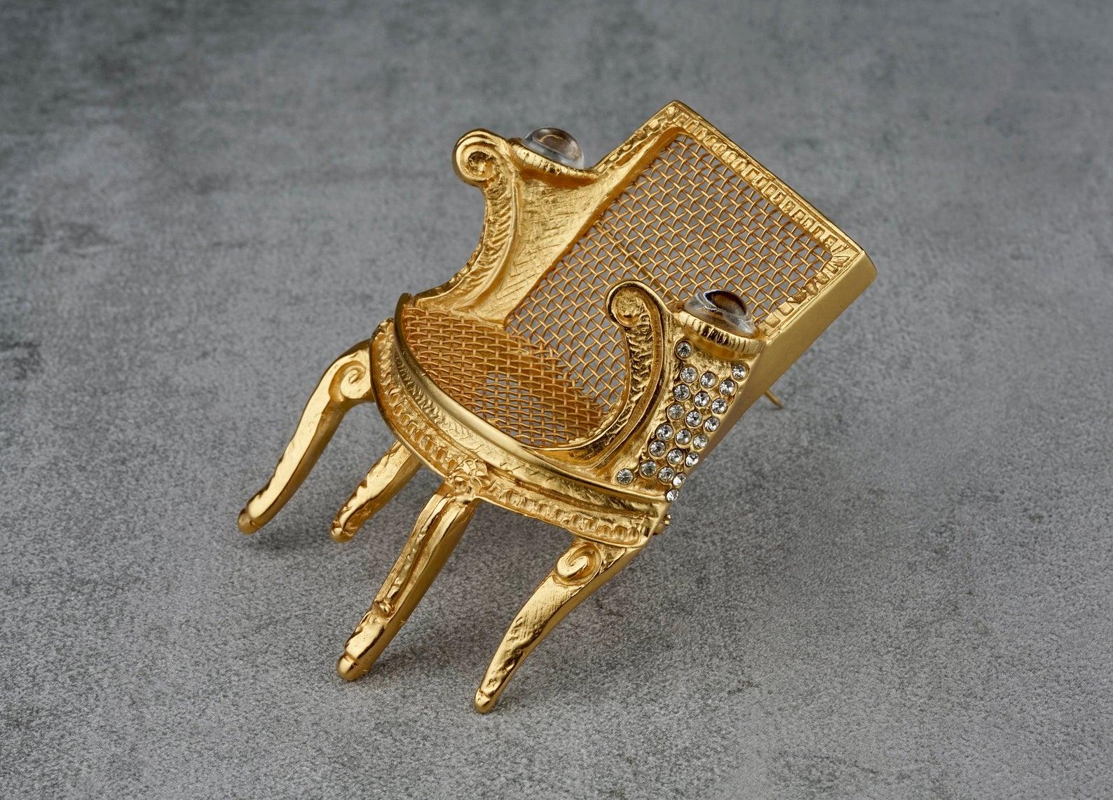 Vintage Massive KARL LAGERFELD Louis XVI Chair Brooch 2