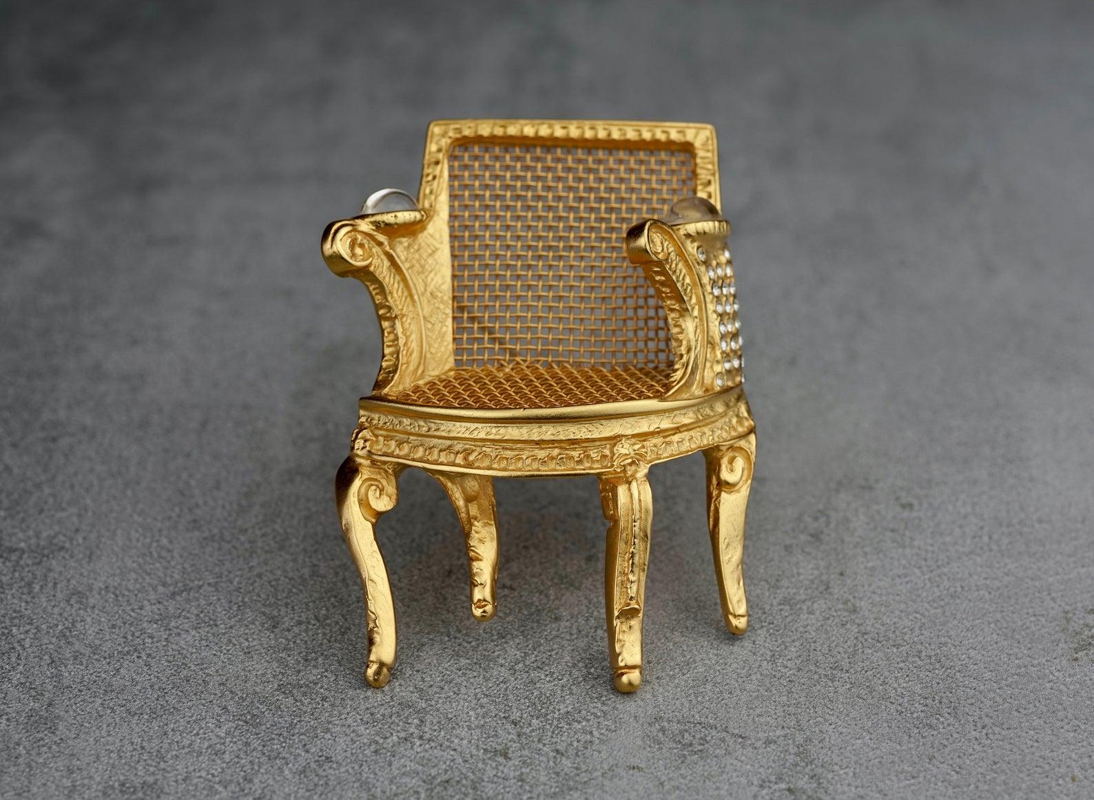 Vintage Massive KARL LAGERFELD Louis XVI Chair Brooch 3