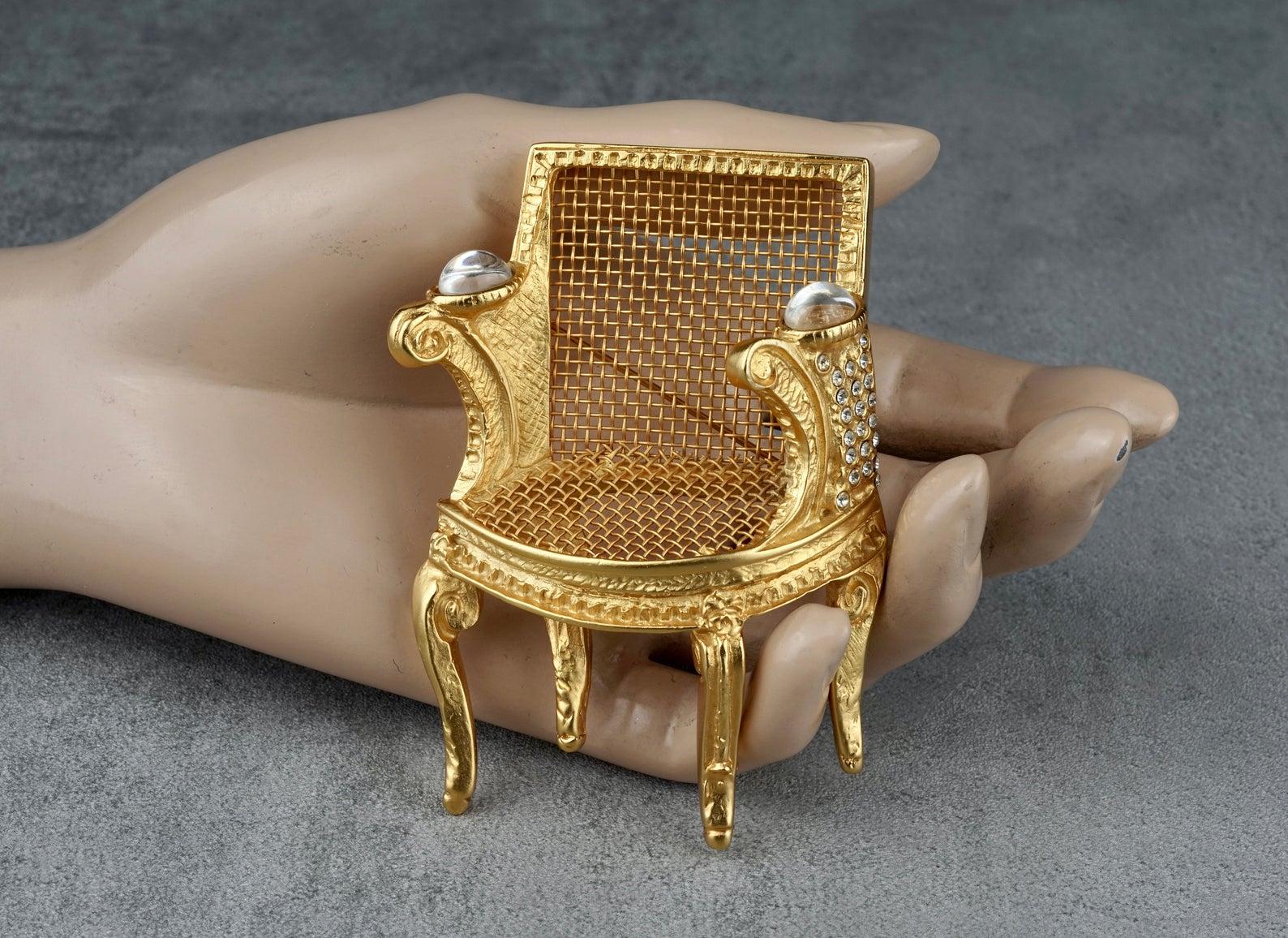 Vintage Massive KARL LAGERFELD Louis XVI Chair Brooch 5