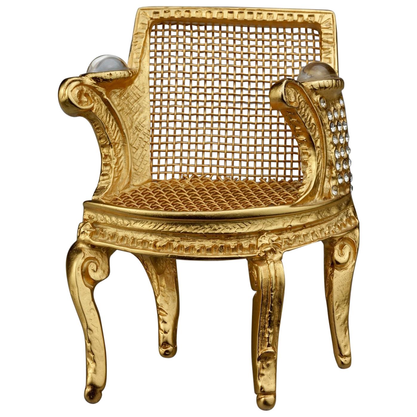 Vintage Massive KARL LAGERFELD Louis XVI Chair Brooch