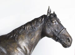 Vintage Massive Life Size Bronze Statue of a Stallion Horse 20th C