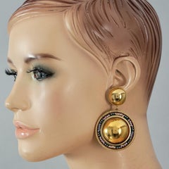 Vintage Massive MOSCHINO Millefiore Disc Dangling Earrings