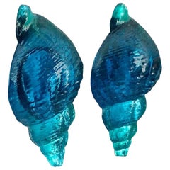 Vintage Massive ROCHAS PARIS Sea Shell Lucite Earrings